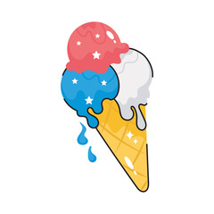 Ice cone doodle vector filled outline icon. EPS 10 file