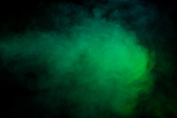 Blue and green steam on a black background.