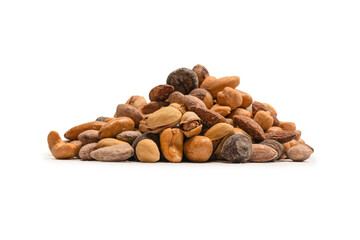  A group of almonds, pistachios, walnuts, macadamia, cashews.