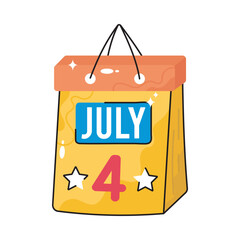 4 July doodle vector filled outline icon. EPS 10 file