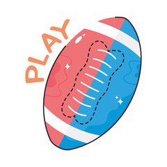Rugby doodle vector filled outline icon. EPS 10 file
