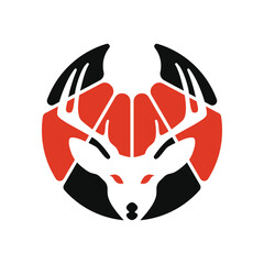Japanese Deer Logo Illustration
