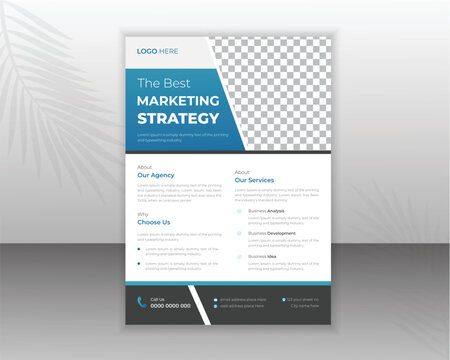 Corporate flyer design template for your business with abstract shapes