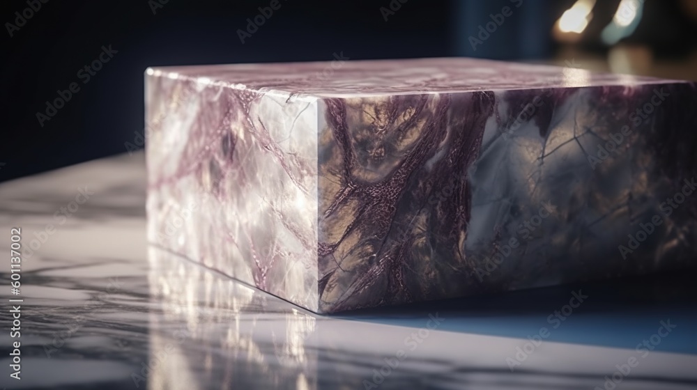 Aufkleber a marble box sitting on top of a marble counter top. generative ai