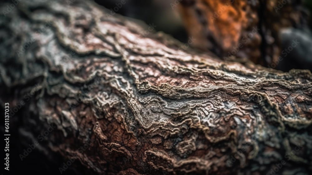 Aufkleber a close up of a tree trunk with a blurry background. generative ai