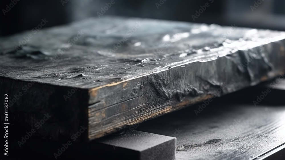 Aufkleber a close up of a piece of wood on a table. generative ai