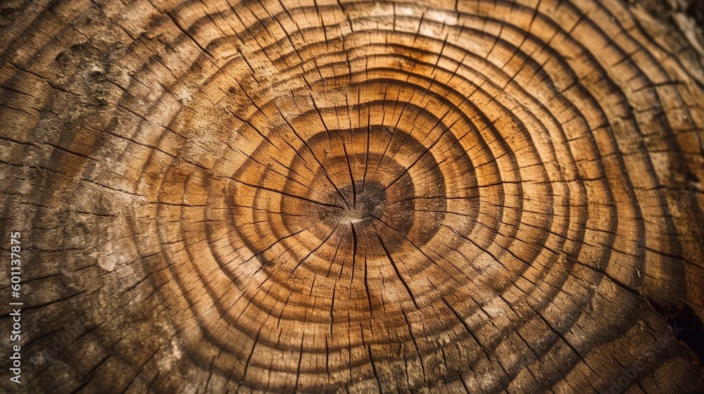 Poster a close up of a tree trunk with a cross section
