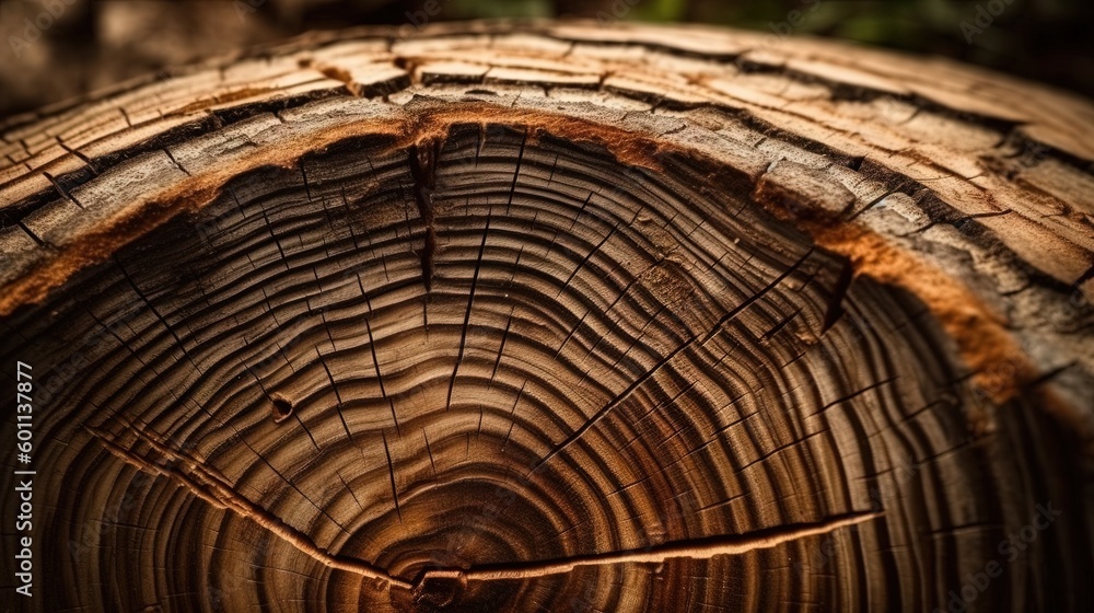 Poster a close up of a tree trunk with a brown color. generative ai