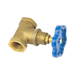 faucet, pipe connection valve, brass pipe gate valve isolated from background