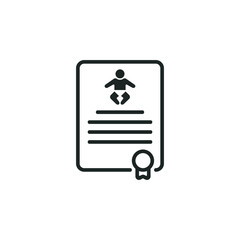 Birth certificate icon isolated on white background