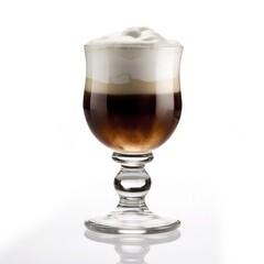 Irish Coffee cocktail Isolated on White. Generative AI