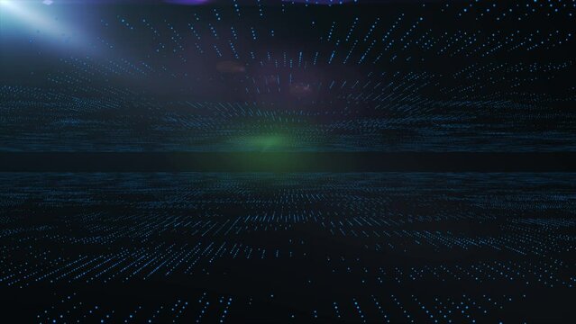 Abstract technology background. Futuristic cyberspace, data, hi tech concept. Virtual space. Looped stock animation motion graphics design. Footage backdrop, wallpaper, screensaver.