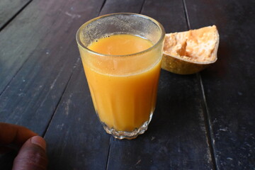Bael fruit juice. Its other names Aegle marmelos, bael, bili, bhel, Bengal quince, golden apple,...