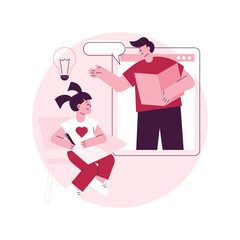 Home-school your kids abstract concept vector illustration. Distance learning, remote home education, structured school program, parents help kids study during quarantine abstract metaphor.