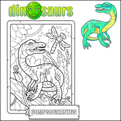 prehistoric dinosaur compsognathus coloring book