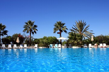 Fototapeta na wymiar nominated saltwater pool in the southern resort