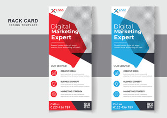 Creative marketing agency rack card dl flyer editable template