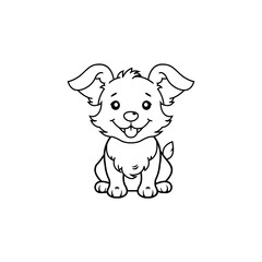 Cute Dog Sitting Cartoon Vector Icon Illustration. Animal Nature Icon Concept Isolated Premium Vector. Flat Cartoon Style cute funny dog characters.