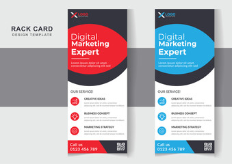 Obraz premium Creative business corporate rack card dl flyer editable template