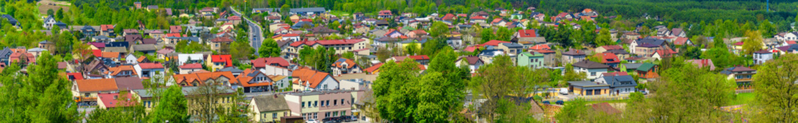 Fototapeta na wymiar The panorama of the city of Olsztyn in the background is visible Częstochowa