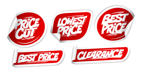 Price cut, lowest price, best price, clearance - stickers set - 601145620