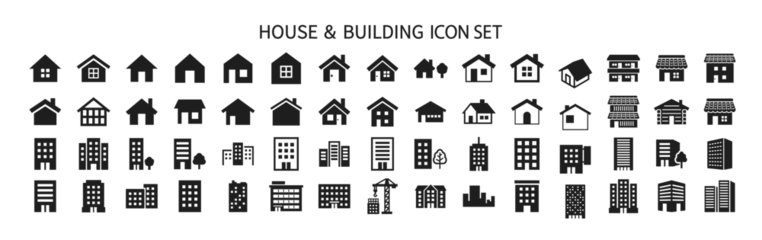 Foto op Canvas House and building icon set © SUE