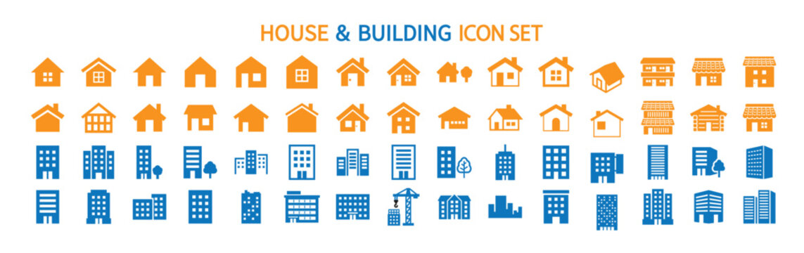 House and building icon set