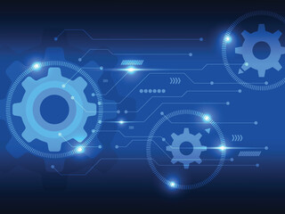 abstract blue power cyber digital technology futuristic background