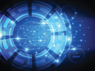 abstract blue power cyber digital technology futuristic background