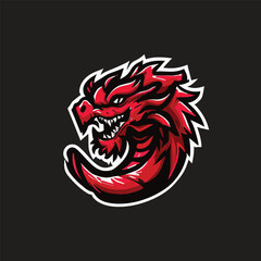 Asian dragon esport mascot logo illustration