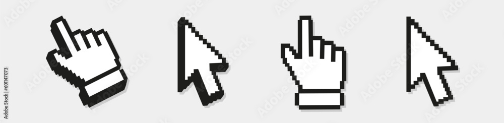 Poster vector cursors icons click set