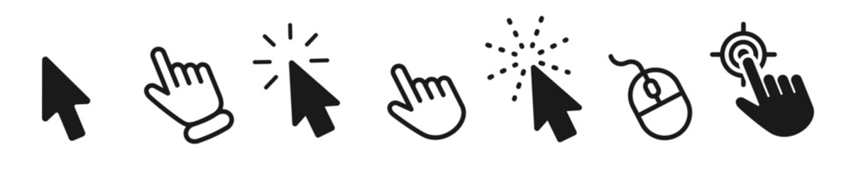 Obraz premium Vector cursors icons click set