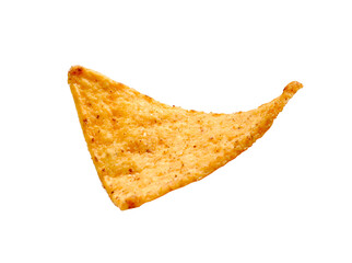 Nacho tortilla chip isolated on transparent layered background. - 601147269