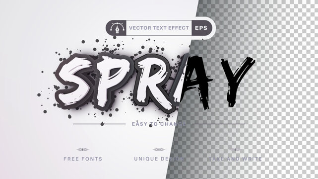 Spray - Editable Text Effect, Font Style