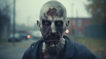 Close Up Zombie Face AI generative