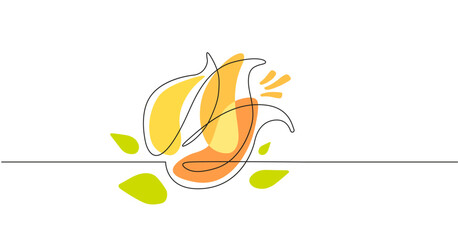 Vector illustration of tulip. Simple line art with the flower.	

