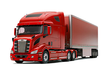 Fototapeta na wymiar red truck on a transparent background. AI generator