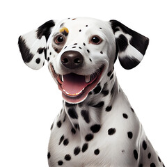 Happy dog ​​smiling on a transparent background (PNG). AI generator