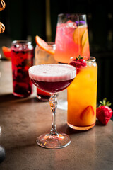 tasty cocktails in the bar