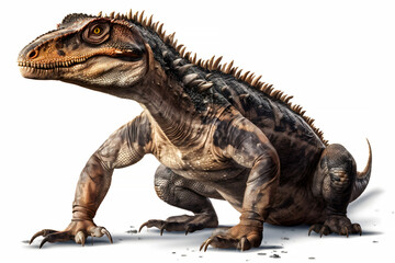 Fototapeta premium walking dinosaurs. Character on a white background. Generative AI 
