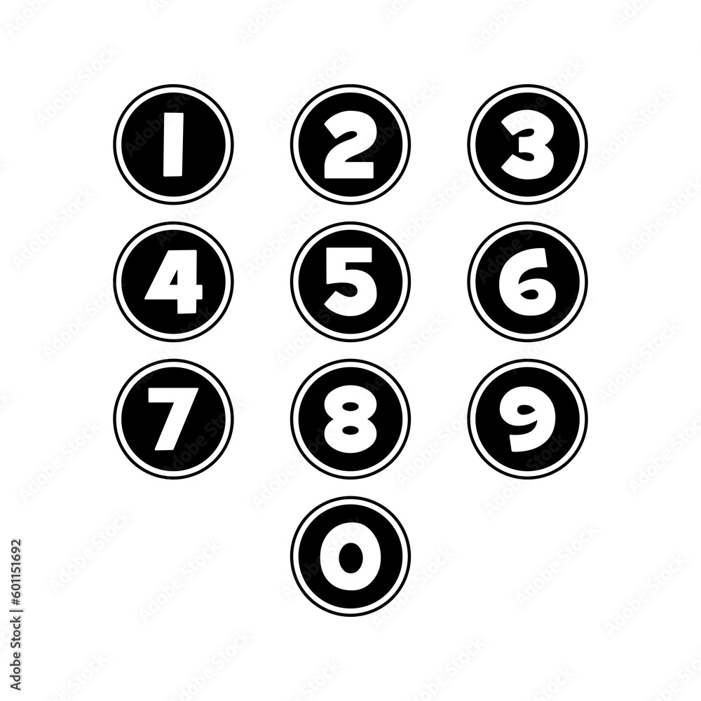 Poster numbers set icon isolated on transparent background