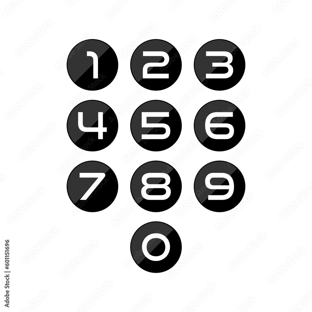 Poster numbers set icon isolated on transparent background