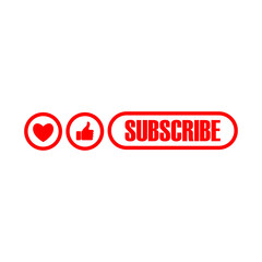Heart Like Subscribe buttons icon isolated on transparent background