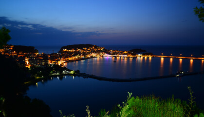 Located in Bartin, Turkey, the town of Amasra is another beautiful one at night.