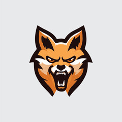 Angry fox head mascot esport logo