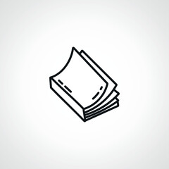 Book line icon. Book outline icon.