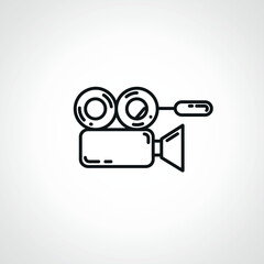 camera line icon. video camera outline icon.
