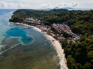 The Aerial of Rhun Island in Banda, Central Maluku, Indonesia