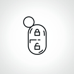 car alarm remote control line icon. car key outline icon.