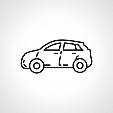 recommend clip art: Car line icon. family car outline icon.